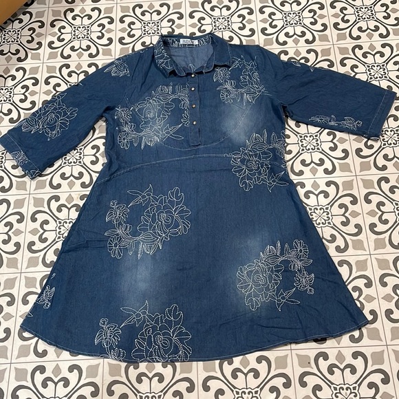 Dresses & Skirts - 3 for $45 NWOT Light Embroidered Denim Dress 16